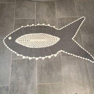 New Whimsical Crochet Fish Rug Bath Mat